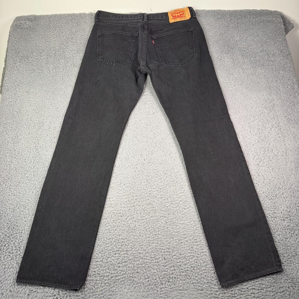 Levis 501 Jeans Mens 36x36 Black Button Fly Denim Work Office Classic Straight